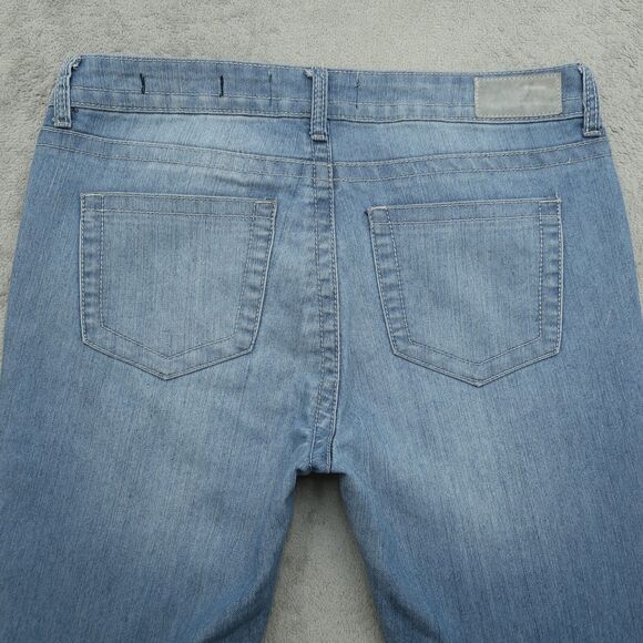 VGS Jeans Women's 10 Blue Mid-Rise Roll Up Skinny Denim 26" Inseam Distressed - Picture 10 of 15